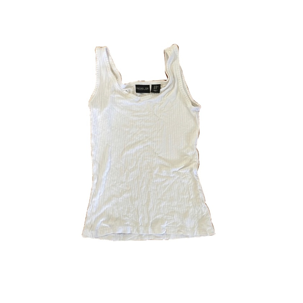 EUC Rachel Zoe White Ribbed Tank Top